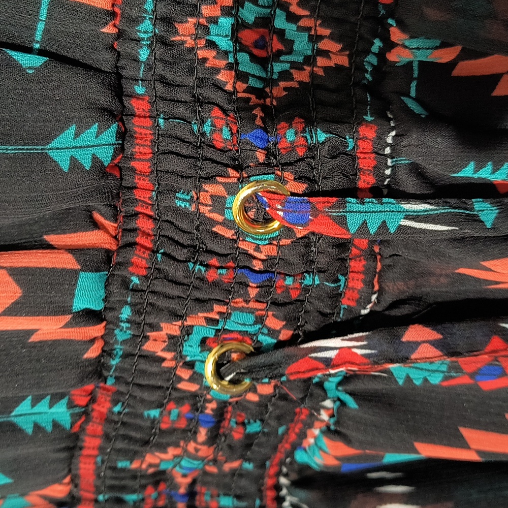 Bebe Multicolor Aztec Patterned Romper - image 3